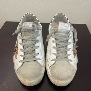 Golden goose superstar sneakers leopard zebra